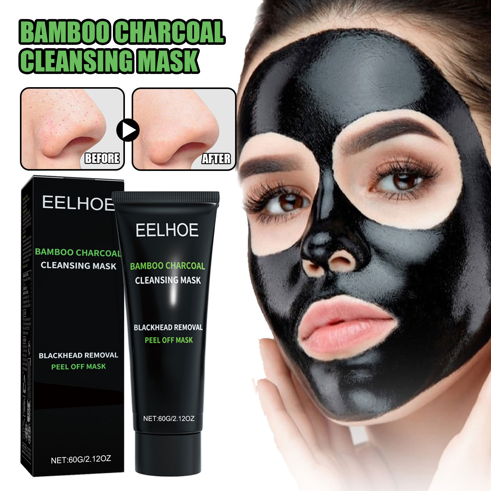 Mud Mask Kaolin - Bambu Kömür Yırtma Maskesi Siyah Nokta