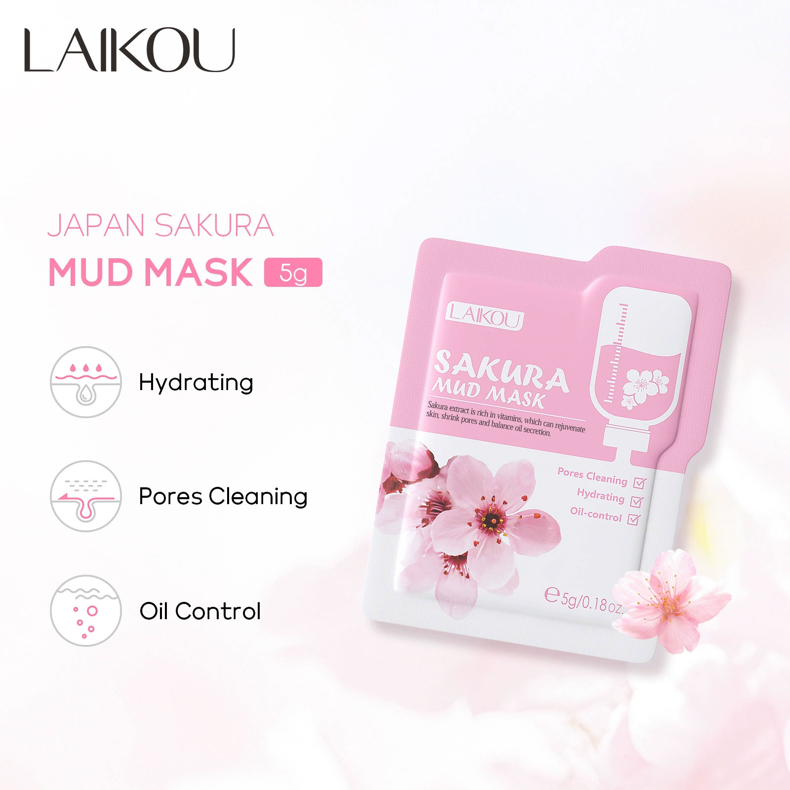 10 adetLAIKOU Sakura Çamur Mas - Mud Mask Kaolin incelemesi ve fiyatı